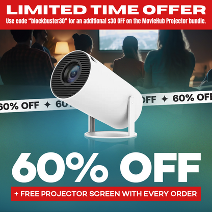 MovieHub™ Ultra HD Projector + FREE Projector Screen