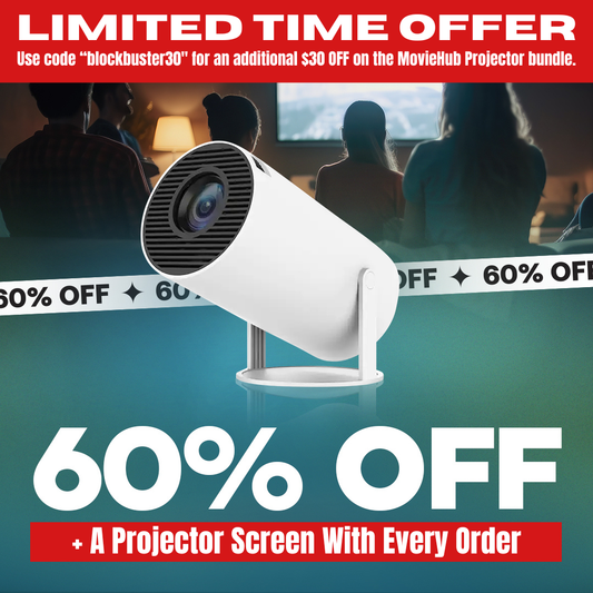 MovieHub™ Ultra HD Projector + Projector Screen