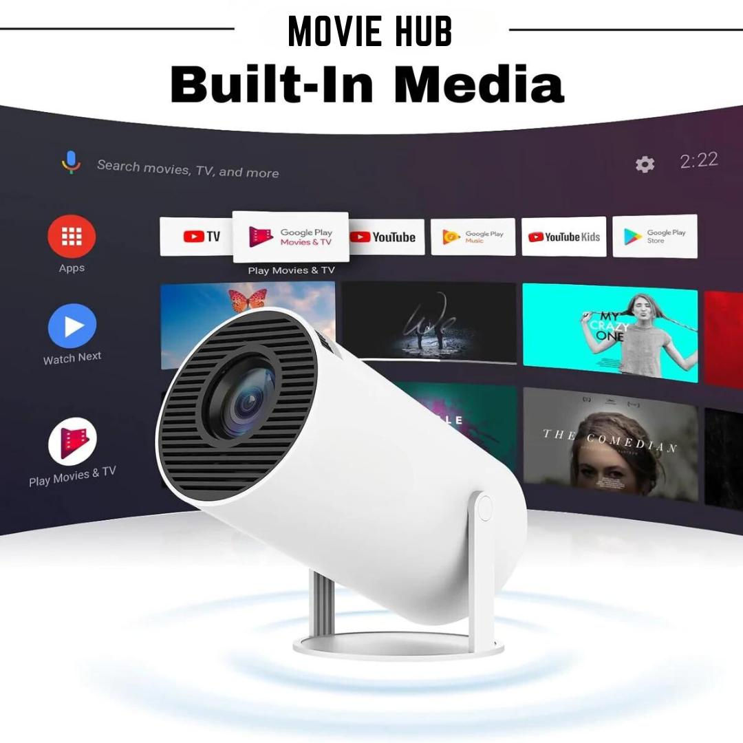 MovieHub™ Ultra HD Projector + FREE Projector Screen